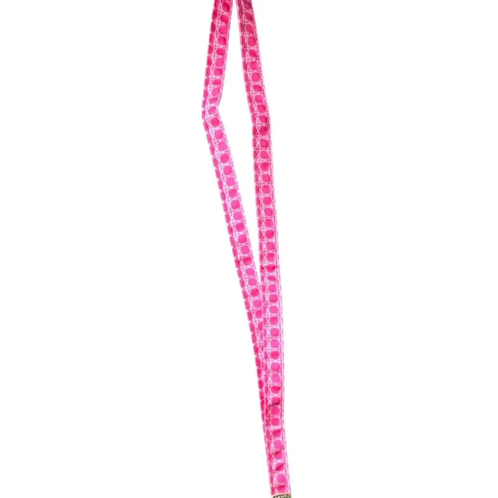 Lilly Pulitzer Lanyard Havana Pink Caning Gold Key ID Badge Holder